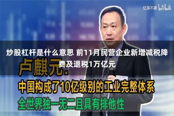 炒股杠杆是什么意思 前11月民营企业新增减税降费及退税1万亿元